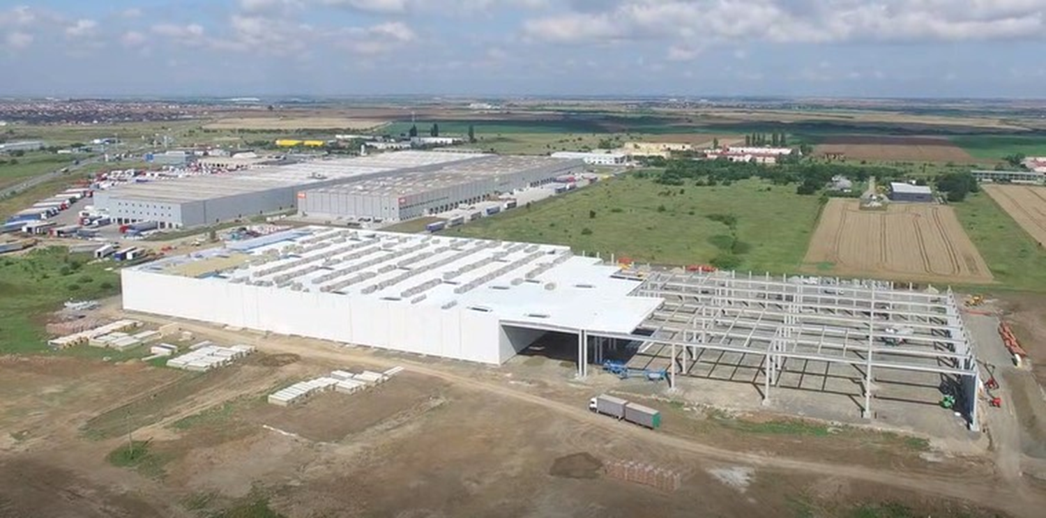 Buildings inside WDP Park Timisoara logistic park - aerial view